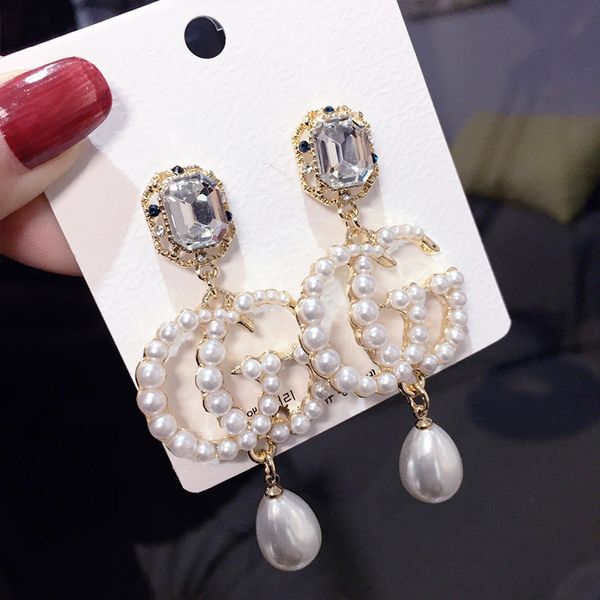 

Ночной клуб Жемчужные серьги Полный Бриллиант Гипоаллергенный Ретро женские сер