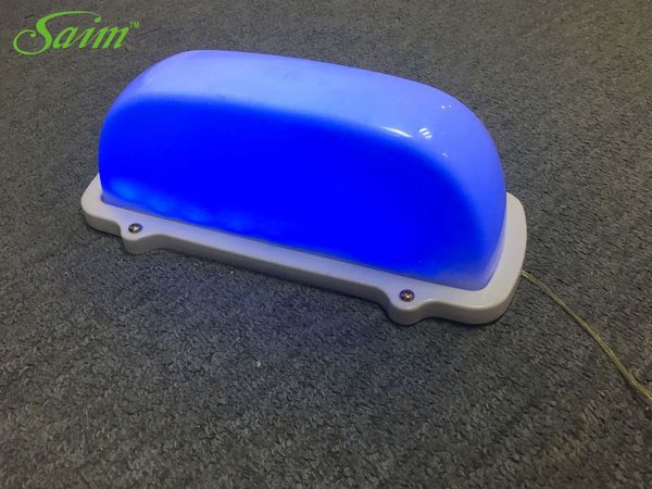 

12v taxi cab magnetic base roof er car blue led sign light lamp
