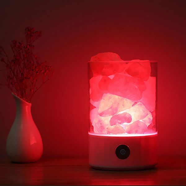 

brelong himalayan natural anion crystal salt lamp colorful usb night light 1 pcs