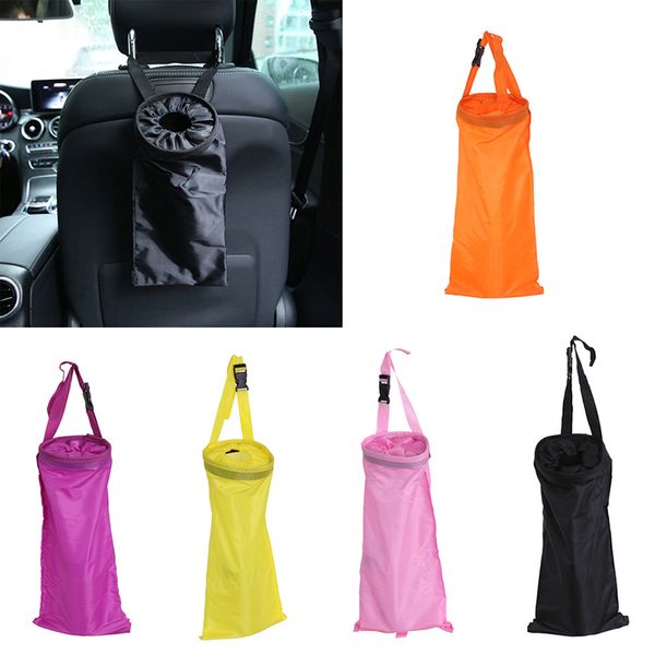 

1pc auto dustbin garbage rubbish storage container waste bin car seat back trash holder hang litter bag