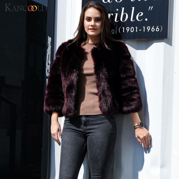 

kancoold coats women fashion solid faux fur outerwear short coat cardigan loose button pocket coats and jackets women 2019aug6, Black