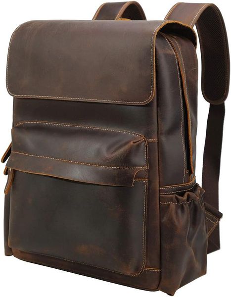 

мужская ручная работа полный зерна коровьей кожи старинные ноутбук рюкзак дорожная сумка большой