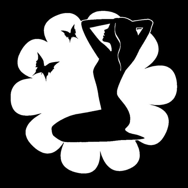 

13.5cm*13.2cm car stickers vinyl decal beautiful flower butterfly girl yoga beauty temptation body car stickers