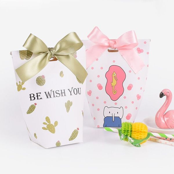 

6.5*16.5*7cm 10pcs be wish you candy color flamingo folding paper box spot hand exquisite small gift packaging silk towel box