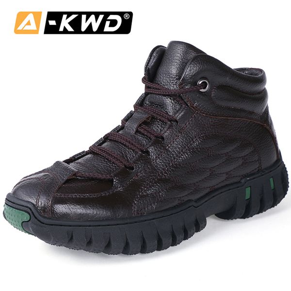 

high leather sneakers man fashion mans shoes zapatos de hombres sheos men wear-resistent mens shoes casual leather footwear, Black