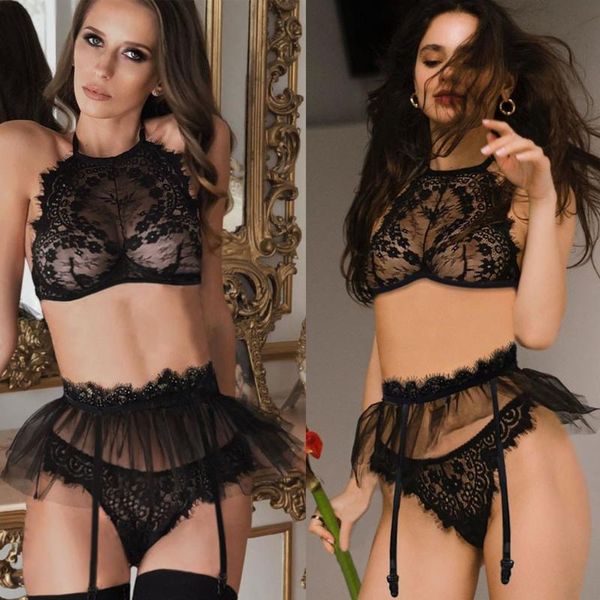 

эротический babydoll наборы 2020 женщины бюстгальтер набор эротическое белье комплект плюс размер беспроводной бюстгальтер нижнее белье с по, Red;black