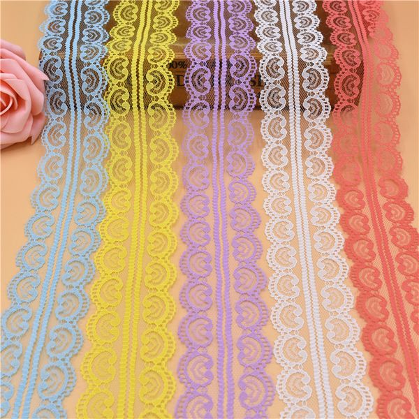

10 yards lace ribbon tape 45mm wide african lace fabric trim white embroidered trim trimmings for sewing diy jewelry, Pink;blue