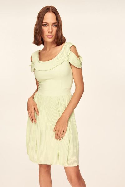 

trendyol mint piliseli dress tofss18ll0046, Black;gray