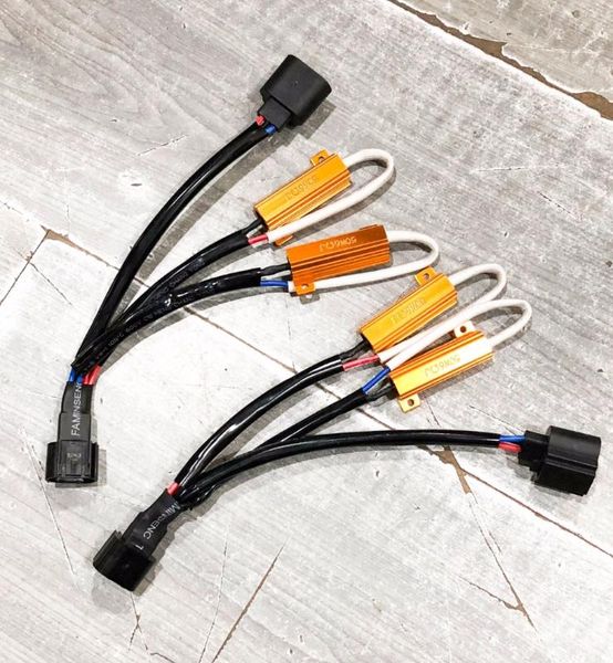 

2pcs h13 9008 50w 6ohm led фара лампы canbus decoder ошибка free canceler dual-реле нагрузки резисторы h / l beam h4 9003 9007