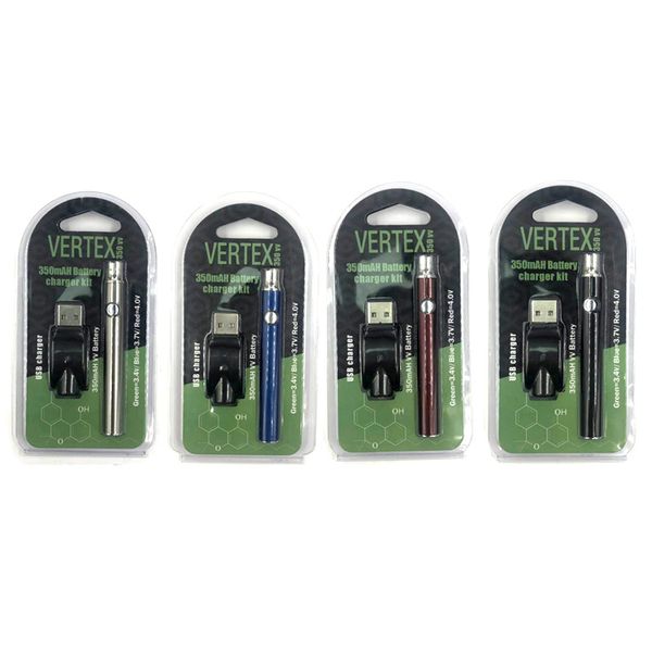 

Vertex Preheat Battery Blister Pack 350mah Variable Voltage VV Ecig for Thick Oil Atomizer Tank vape cartridges