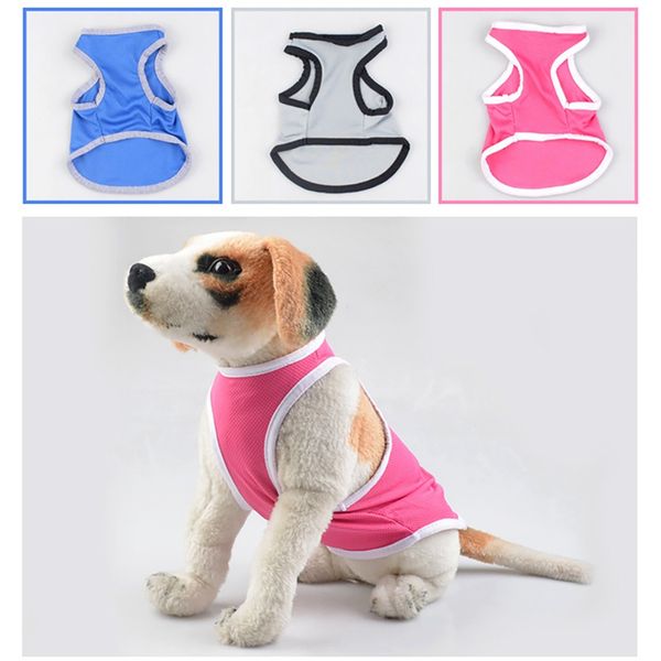 

pet summer cooler sports mesh breathable vest high-quality fabric mesh sleeveless pullover shirt vest simple pure 3 colors