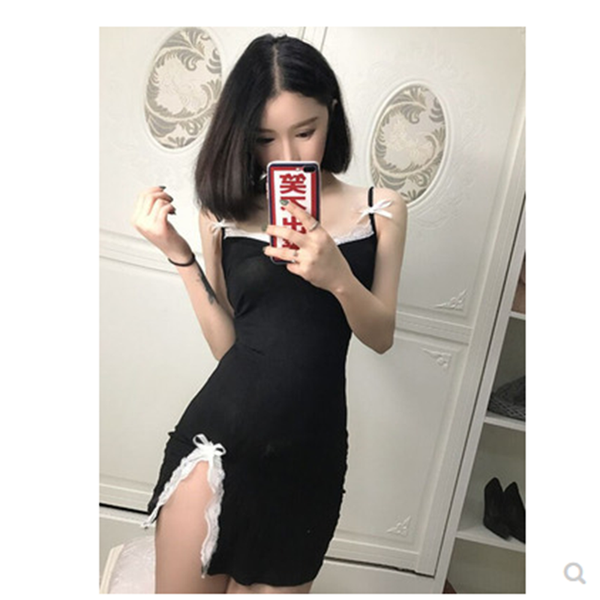 

summer style mini dress women lace vintage off shoulder solid short dress bodycon spaghetti strap night club party vestidos, Black;gray