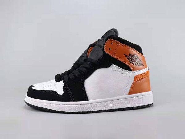 

2019 1 mid shattered backboard basketball shoes men women black starfish white sports shoes
