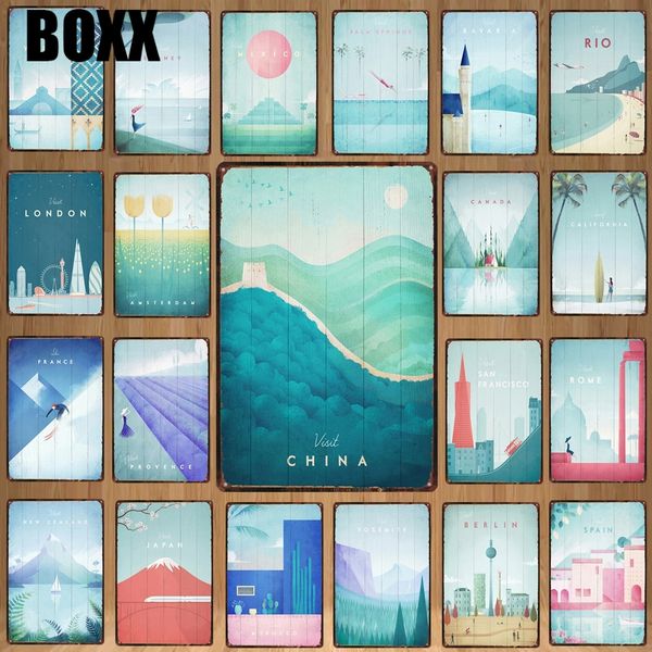 

шампанское вино металл олово знак плакат старинные города франции путешествовать металлическая пластина для стены паб кафе домашнего декора