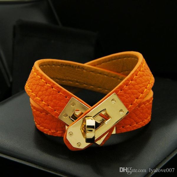 

vintage multilayer pu leather h bracelets for women cuff bangles men gold buckle wristband pulseras hombre male accessories jewelry, Golden;silver