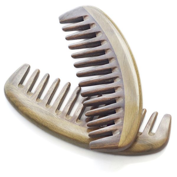

1pc quality section seiko production shunfa wide tooth comb hair curler comb green sandalwood g0412, Silver