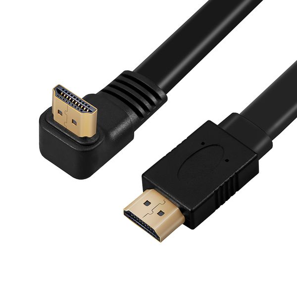 

0.3m 4k*2k flat hdmi right angle 90 270 high speed cable for 3d tv 1.4 lead gold