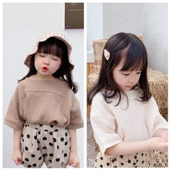 

girls shirts 2020 spring korean new blusas girl blouse white middle sleeve shirt girls clothes 4693, White;black
