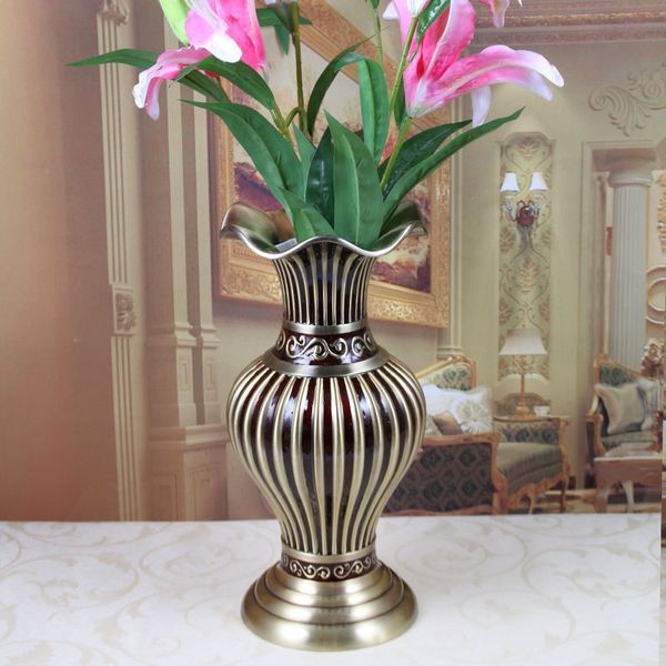 Big Size H 39 7cm Vintage Metal Vase European Tabletop Decoration