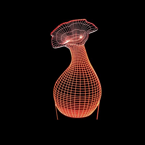 

2018 внешняя торговля новый шаблон ваза 3d маленький ночной видение трехмерная лампа красочный сенсорный пульт дистанционного управления ори