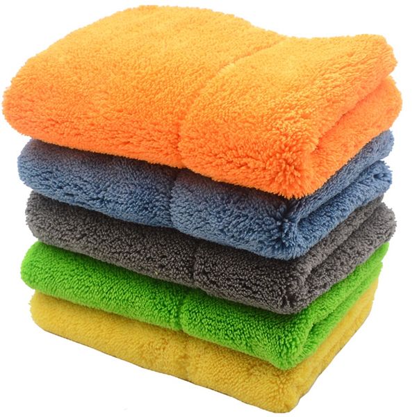 

5pcs 840gsm 40cmx30cm super thick plush car cleaning cloth car care wash wax polishing detailing towel