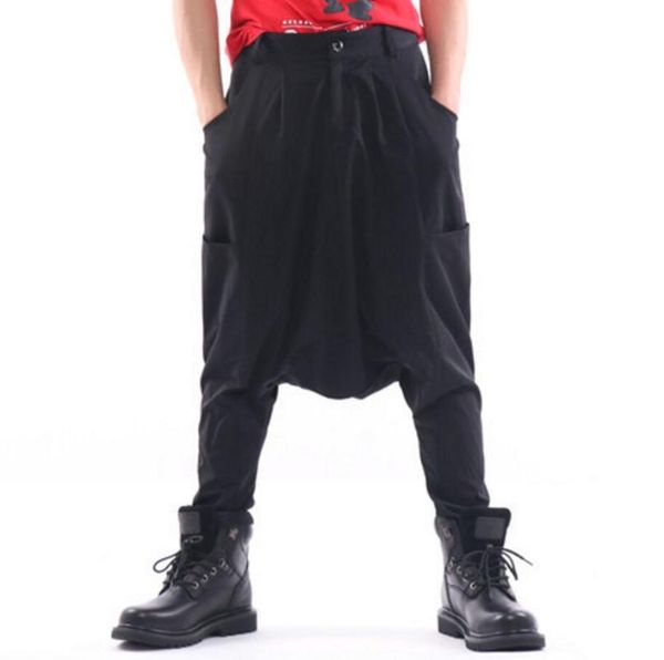 

men's pants 2021 women and clothing bigbang hair stylist fashion hip-hop crotch harem plus size singer costumes 27-44, Black