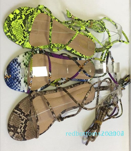 

send 2019 new fashion women slippers summer snake cross bandage flat bottom ladies sandals r02, Black