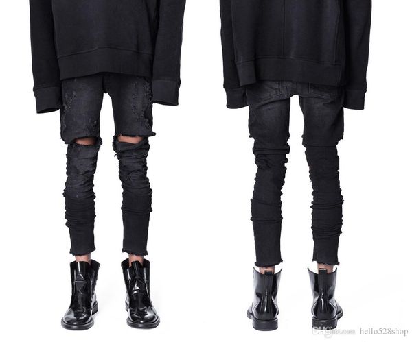 

high street washing black trousers feet flying scarf slim knife scratched worn distrressed jeans pants black, Blue