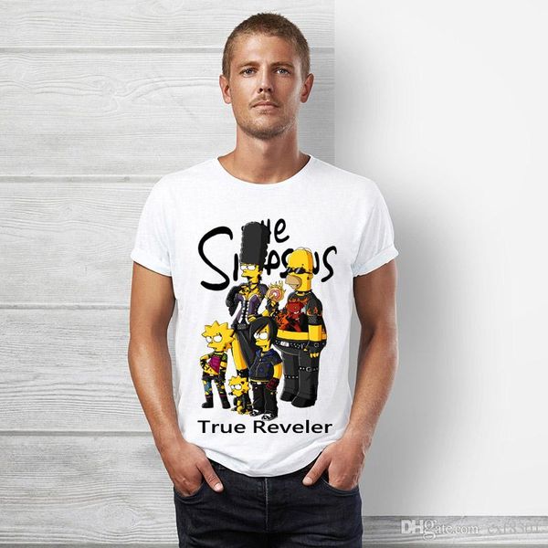 

дизайнер тенниску хип-хоп мультфильм симпсоны мужчин короткий рукав футболки лето подменить гомер смешные милые верхние части тройник мужчин, White;black