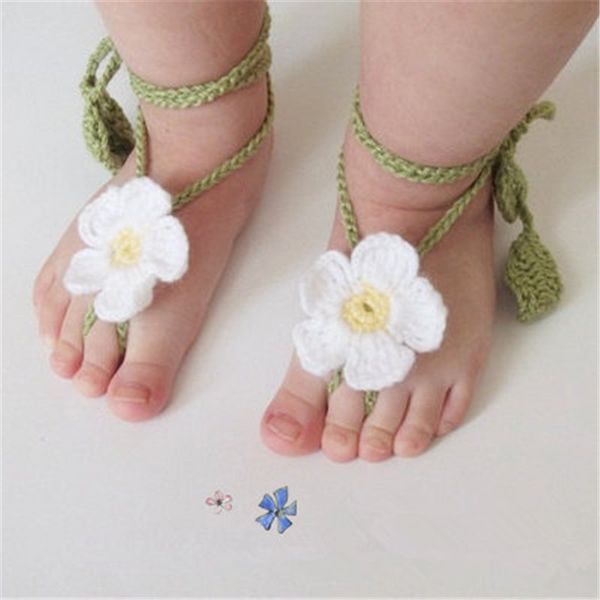 

qyflyxue fashion selling bb shoe flower handmade knitted yarn baby baby summer