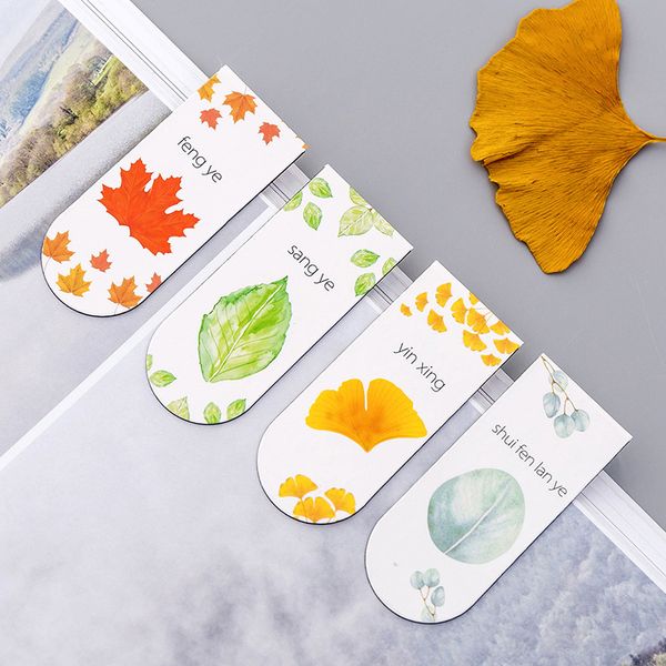 

4pcs/lot plant magnet bookmark paper clip for teachers gifts kawaii multifunction magnetic creative stationery school supplies