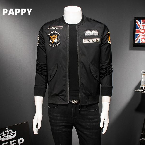 

new baseball jacket stand collar men's jacket men casual, Black;brown