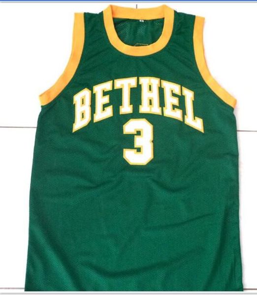 

custom men youth women vintage allen iverson #3 bethel college basketball jersey size s-6xl or custom any name or number jersey, Black