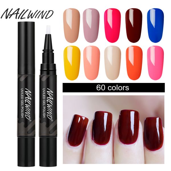 

5ml nail gel polish pencil 60 colors polish nail pen gel nails art brush pen for nails soak off white lacquer paint