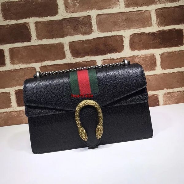 

2020 brand design letter buckle embossing green stripe strap shoulder bag women genuine leather 400249 crossbody bag