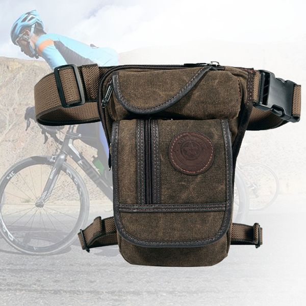 

multi pocket canvas drop leg bag portable travel multifunction cyclingthigh pack outdoors motorcycle adjustable skiing wear athlet
