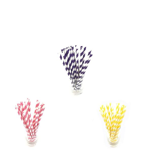 

25pcs disposable drinking straws home bar party cocktail drink straw striped kraft paper eco-friendly safety selling