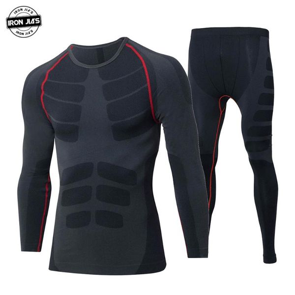 

motorcycle men's thermal underwears sets sport quick drying skiing warm base layers tight long & pants sportswear underwear