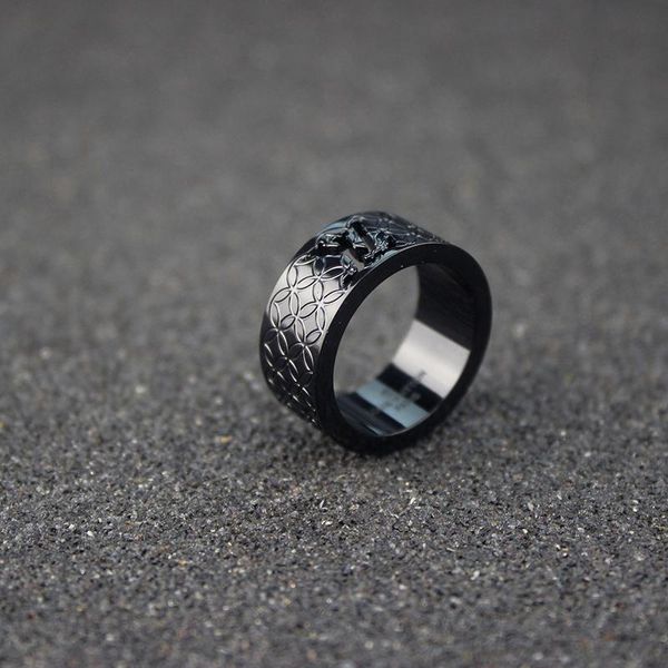 

black wide ring men women male classic jewelry gift man party wedding rings hollow, Silver