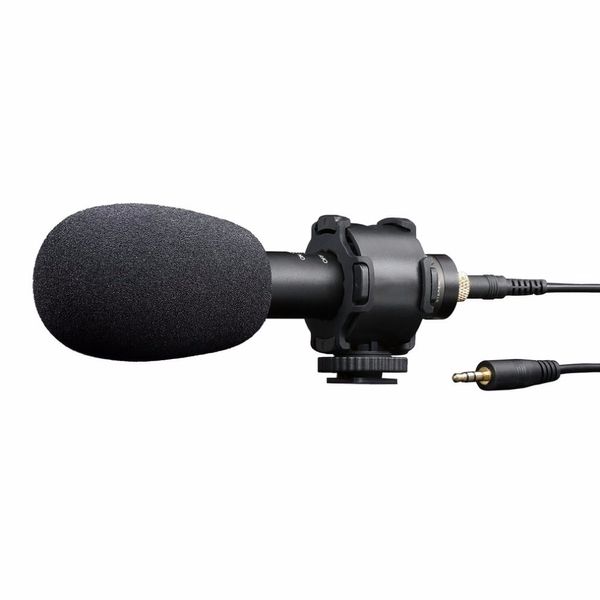 Freeshipping Microfono stereo professionale da 3,5 mm Microfono per registratore audio video a condensatore per videocamera DSLR