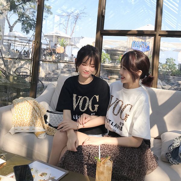 

mishow 2019 summer streetwear t shirt women vog printed o neck shirt woman women casual tee mx19a3393, White
