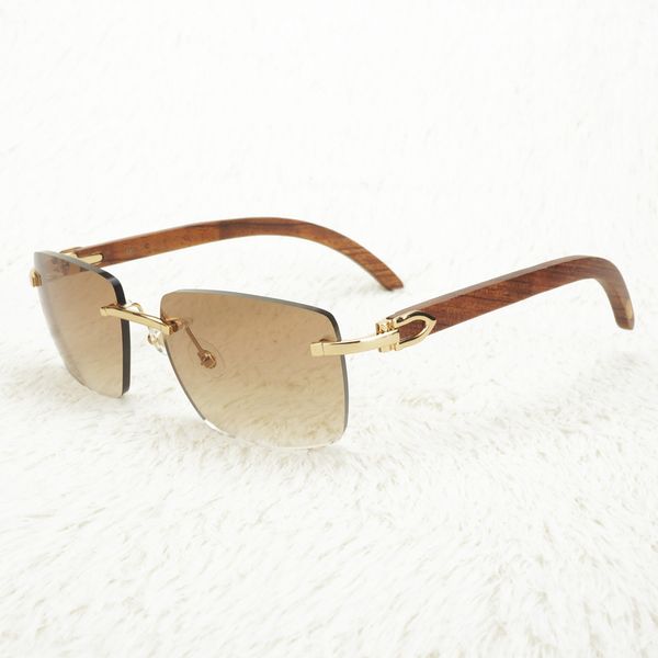 UUU omic Vintage randlose Carter-Brille für Herren, große quadratische Sonnenbrille zum Fahren, Angeln, Retro-Stil, Schattierungen aus Holz und Büffelhorn, einzigartig