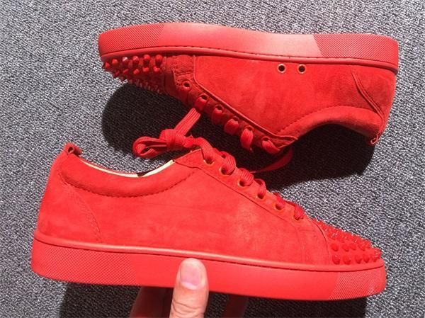 

designs shoes spike junior calf low cut mix 20 red bottom sneaker luxury party wedding shoes genuine leather spikes lace-up casual shoes lll