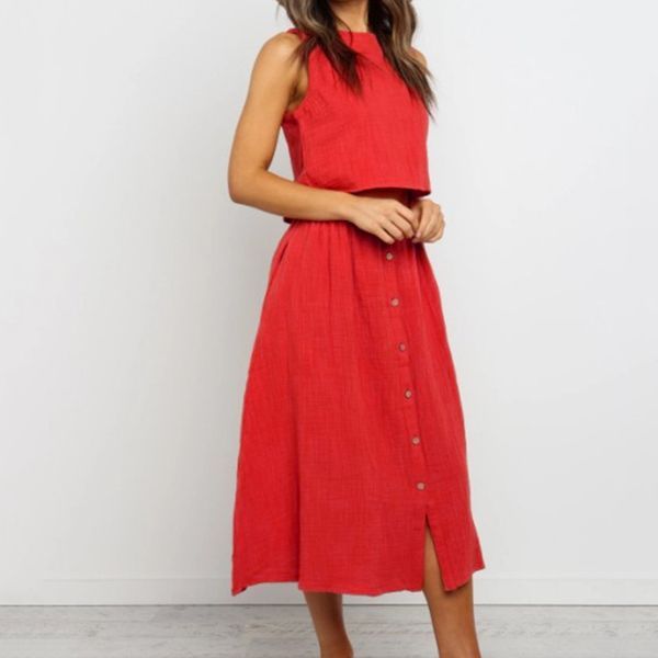 

summer women skirt suit solid color lace off shoulder pajamas blouse dress 2 pieces set outdoor travel skirt#g40, White