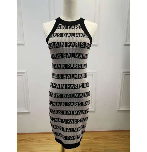 

designer dresses for women 2019 summer brand halter sleeveless bodycon dresses with zipper luxury dress lady dress, Black;gray