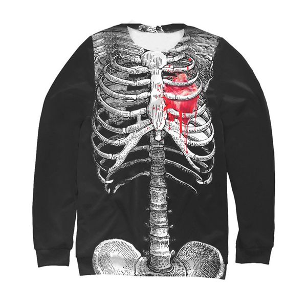 

muqgew mens casual scary halloween 3d printed winter men sweatshirt 2019 long sleeve shirt round neck #w4, Black