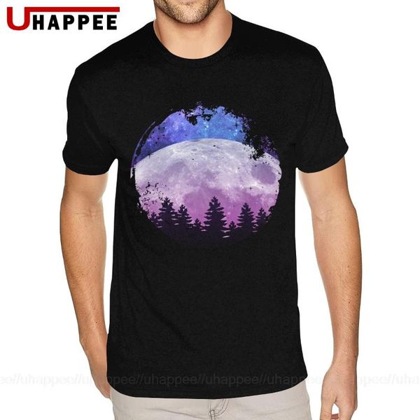 

big and tall space moon forest t shirts men awesome short sleeve o neck couple shirts matching vintage looking clothing, White;black