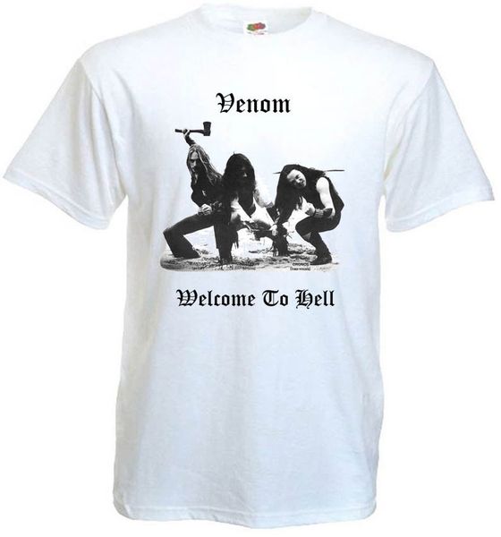 

venom welcome to hell v3 t-shirt black metal trash all sizes s-5xl 2019 summer men's t shirt fashion simple, White;black