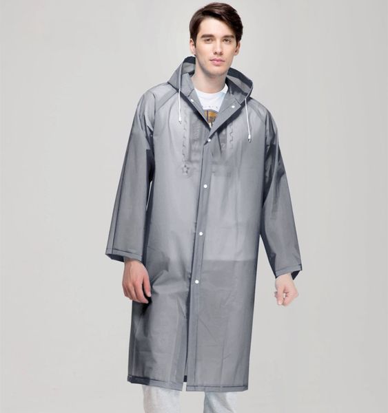 

Fashion Women men EVA Transparent Raincoat Portable Outdoor Travel Rainwear Waterproof Camping Hooded Ponchos Plastic Rain Cover