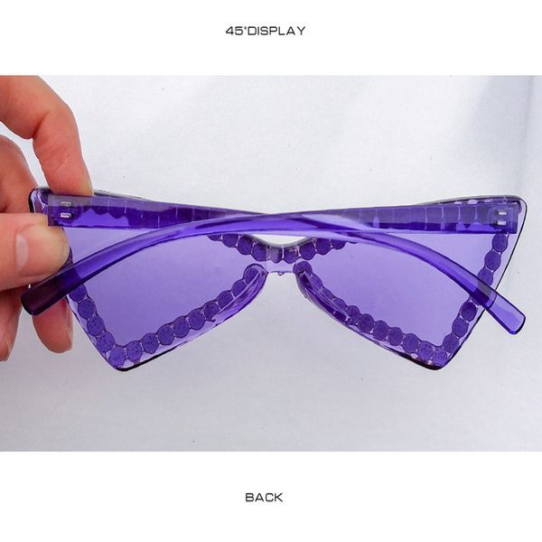 

fashion crystal diamond ne street ssunglass european and american trend cat eye half frame sun glasses street scolorful amliy btqoy, Blue